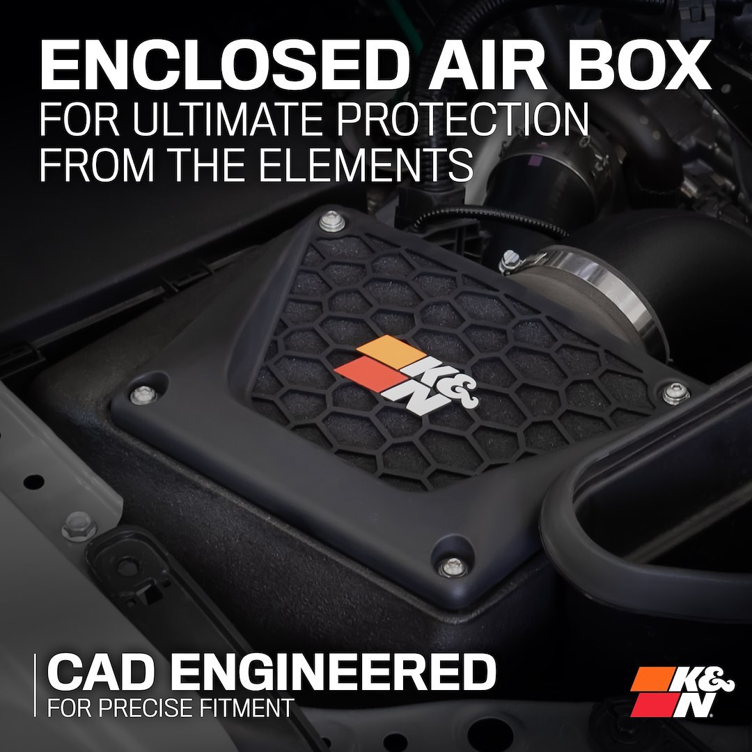 K&N Filters Cold Air Intake, 63 Series Aircharger ®, Black Polyethylene Tube, Red Filter, With Heat Shield – 63-9043