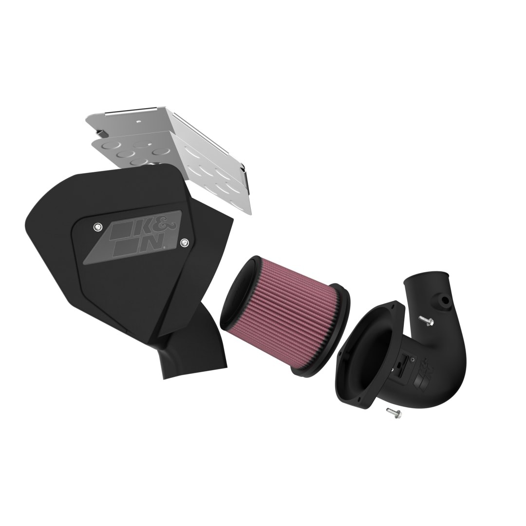 K&N Filters Cold Air Intake, 63 Series Aircharger ®, Black Polyethylene Tube, Red Filter, With Air Box – 63-9045
