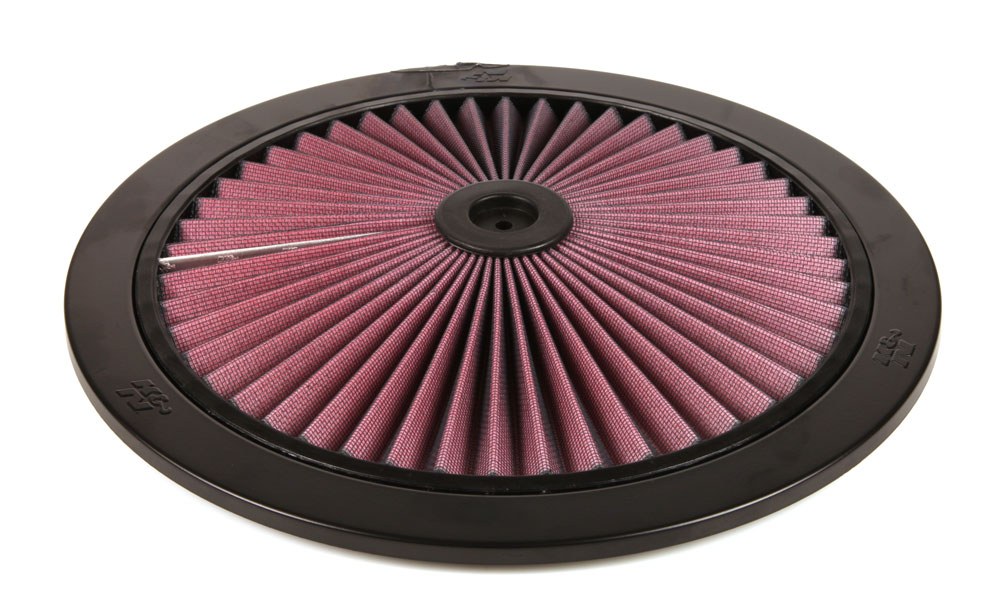 K&N Filters Air Cleaner Cover, X-Stream ®, 14 Inch Outside Diameter, Black/ Red, K&N Logo – 66-1401