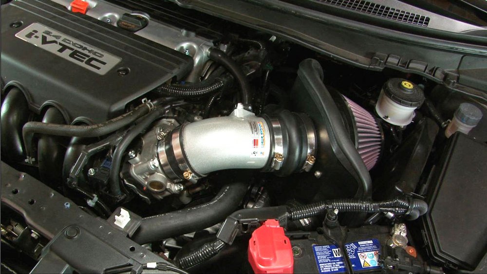 K&N Filters Cold Air Intake, 69 Series Typhoon ™, Textured Silver Aluminum Tube, Red Filter – 69-1019TS