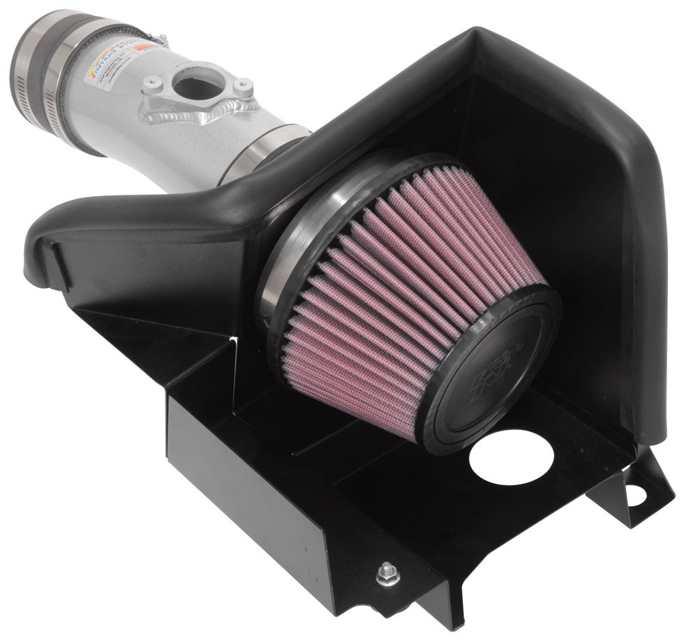 K&N Filters Cold Air Intake, 69 Series Typhoon ™, Silver Aluminum Tube, Red Filter, With Heat Shield – 69-1506TS
