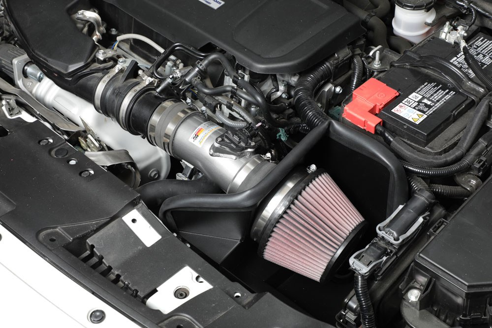 K&N Filters Cold Air Intake, 69 Series Typhoon ™, Silver Aluminum Tube, Red Filter, With Heat Shield – 69-1506TS