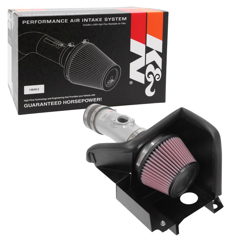 K&N Filters Cold Air Intake, 69 Series Typhoon ™, Silver Aluminum Tube, Red Filter, With Heat Shield – 69-1506TS