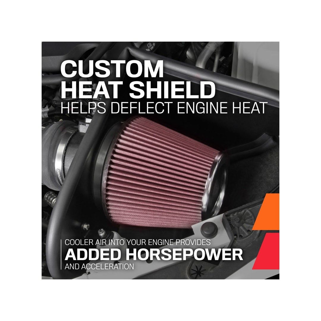 K&N Filters Cold Air Intake, 69 Series Typhoon ™, Polished Aluminum Tube, Red Filter – 69-2545TP