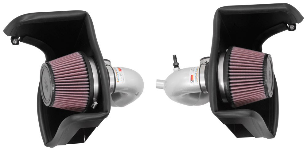 K&N Filters Cold Air Intake, 69 Series Typhoon ™, Silver Aluminum Tube, Red Filter, With Heat Shield – 69-5318TS