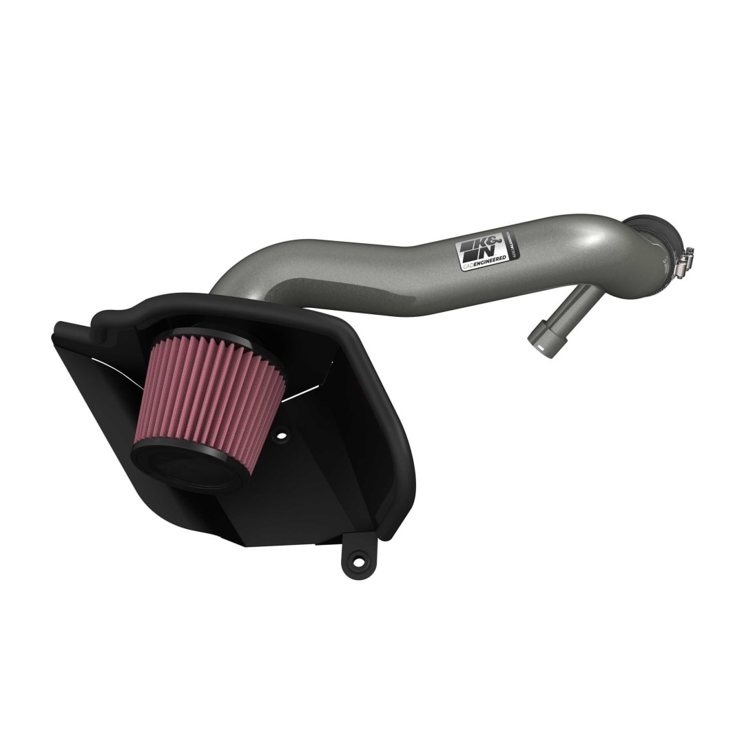 K&N Filters Cold Air Intake, 69 Series Typhoon ™, Silver Aluminum Tube, Red Filter, With Heat Shield – 69-9510TC