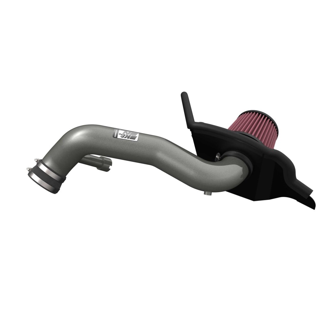 K&N Filters Cold Air Intake, 69 Series Typhoon ™, Silver Aluminum Tube, Red Filter, With Heat Shield – 69-9510TC
