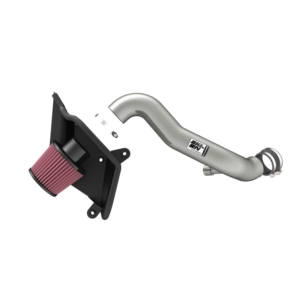 K&N Filters Cold Air Intake, 69 Series Typhoon ™, Silver Aluminum Tube, Red Filter, With Heat Shield – 69-9510TC
