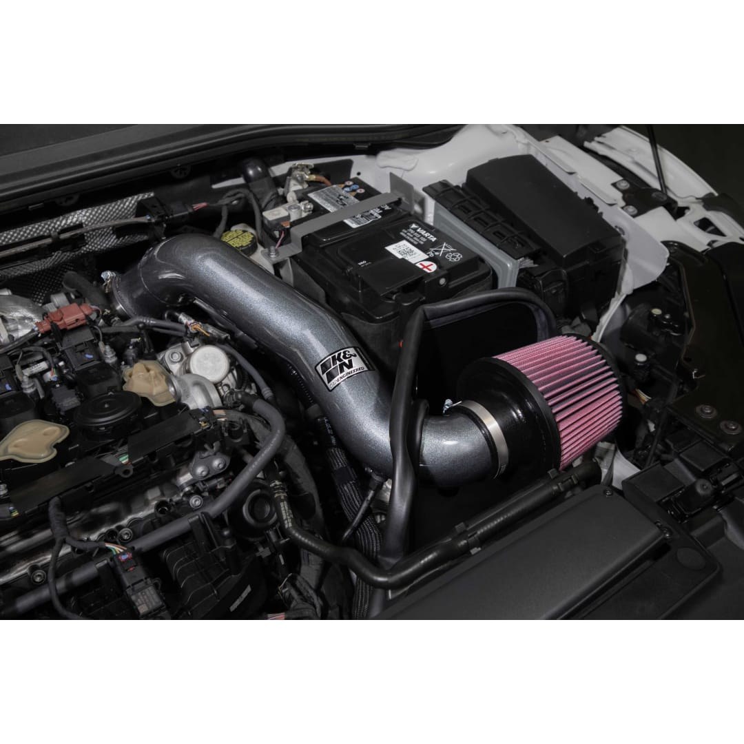 K&N Filters Cold Air Intake, 69 Series Typhoon ™, Silver Aluminum Tube, Red Filter, With Heat Shield – 69-9510TC