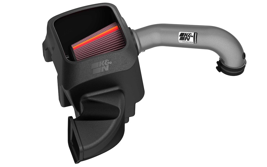 K&N Filters Cold Air Intake, Nextgen, Silver Aluminum Tube, Red Filter, With Heat Shield – 70-1561