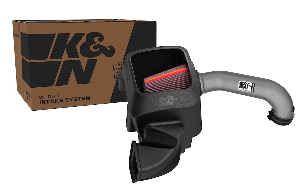 K&N Filters Cold Air Intake, Nextgen, Silver Aluminum Tube, Red Filter, With Heat Shield – 70-1561