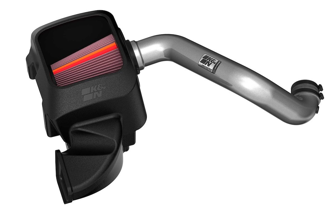 K&N Filters Cold Air Intake, Nextgen, Silver Aluminum Tube, Red Filter, With Heat Shield – 70-1564