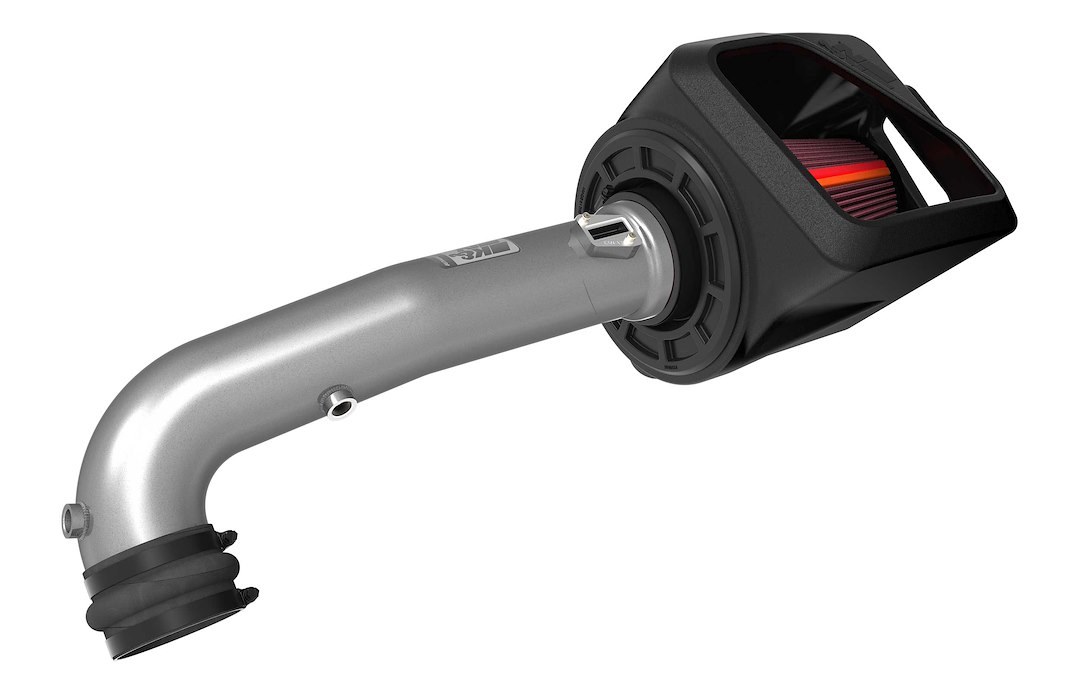 K&N Filters Cold Air Intake, Nextgen, Silver Aluminum Tube, Red Filter, With Heat Shield – 70-3082
