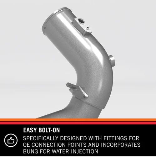 K&N Filters Turbocharger Intercooler Pipe, Cold Side, Gunmetal Gray Aluminum Tube – 77-1006KC