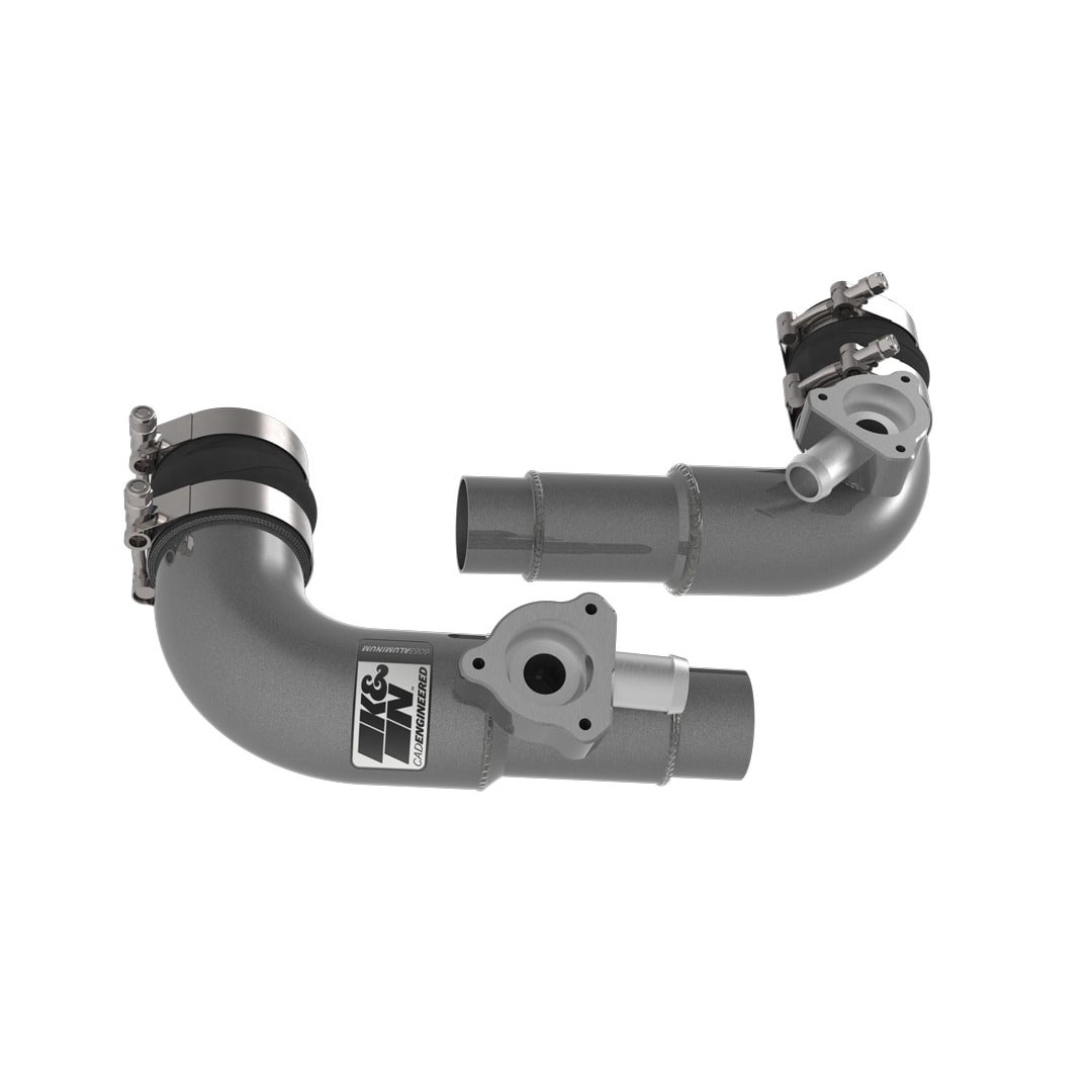 K&N Filters Turbocharger Intercooler Pipe, Hot and Cold Side, Gunmetal Gray Aluminum Tube – 77-1013KC