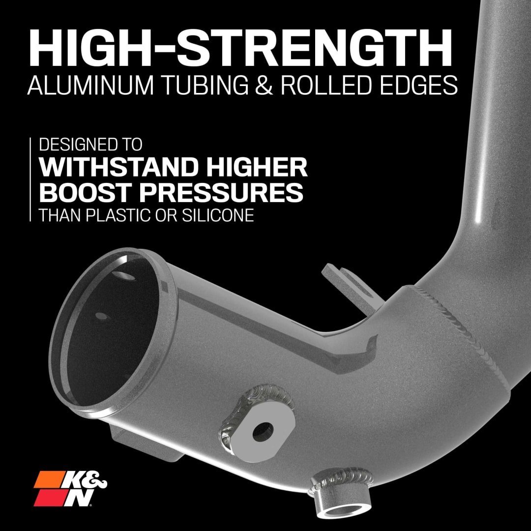 K&N Filters Turbocharger Intercooler Pipe, 77 Series ™, Hot and Cold Side, Gunmetal Gray Aluminum Tube – 77-1020KC