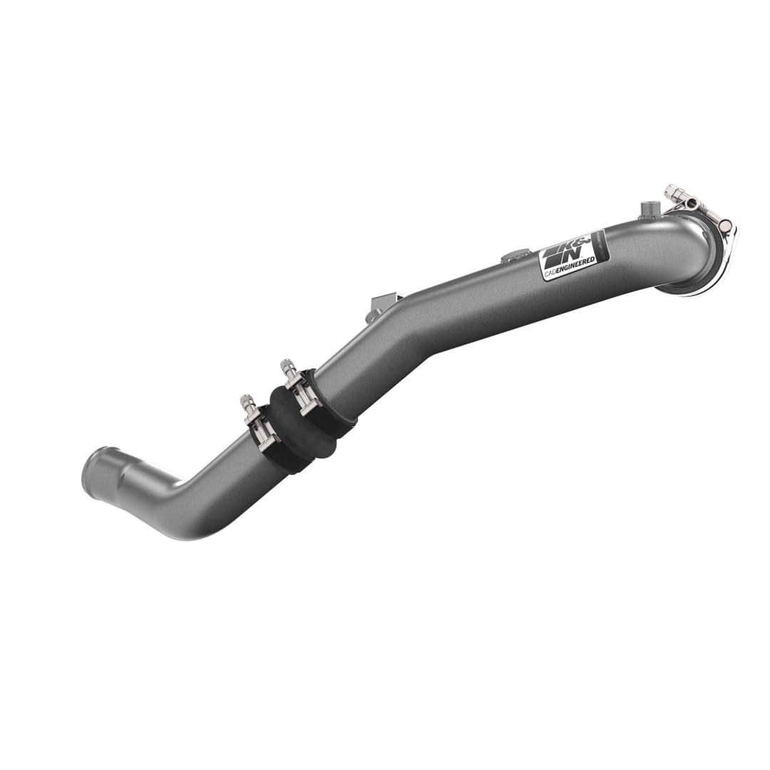 K&N Filters Turbocharger Intercooler Pipe, Cold Side, Gunmetal Gray Aluminum Tube – 77-1022KC