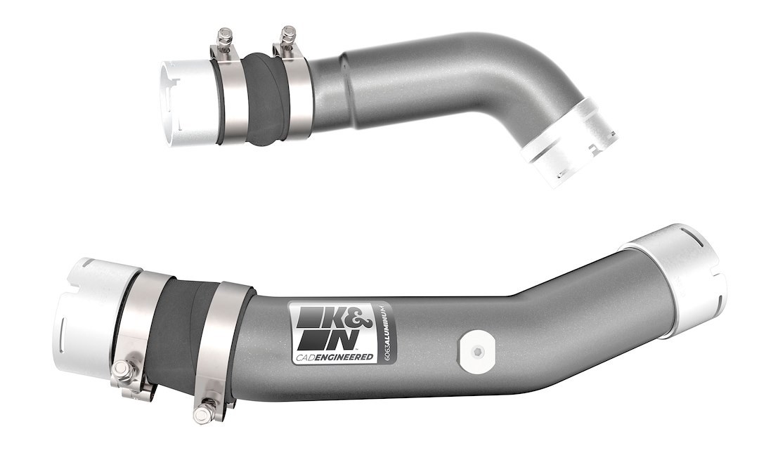K&N Filters Turbocharger Intercooler Pipe, 77 Series ™, Hot and Cold Side, Gunmetal Gray Aluminum Tube – 77-1023KC