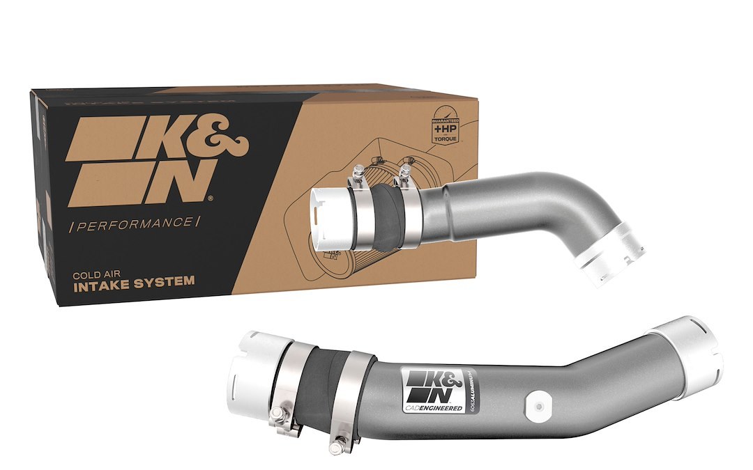 K&N Filters Turbocharger Intercooler Pipe, 77 Series ™, Hot and Cold Side, Gunmetal Gray Aluminum Tube – 77-1023KC