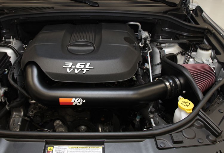 K&N Filters Cold Air Intake, 77 Series ™, Textured Black Aluminum Tube, Red Filter, With Heat Shield – 77-1560KTK