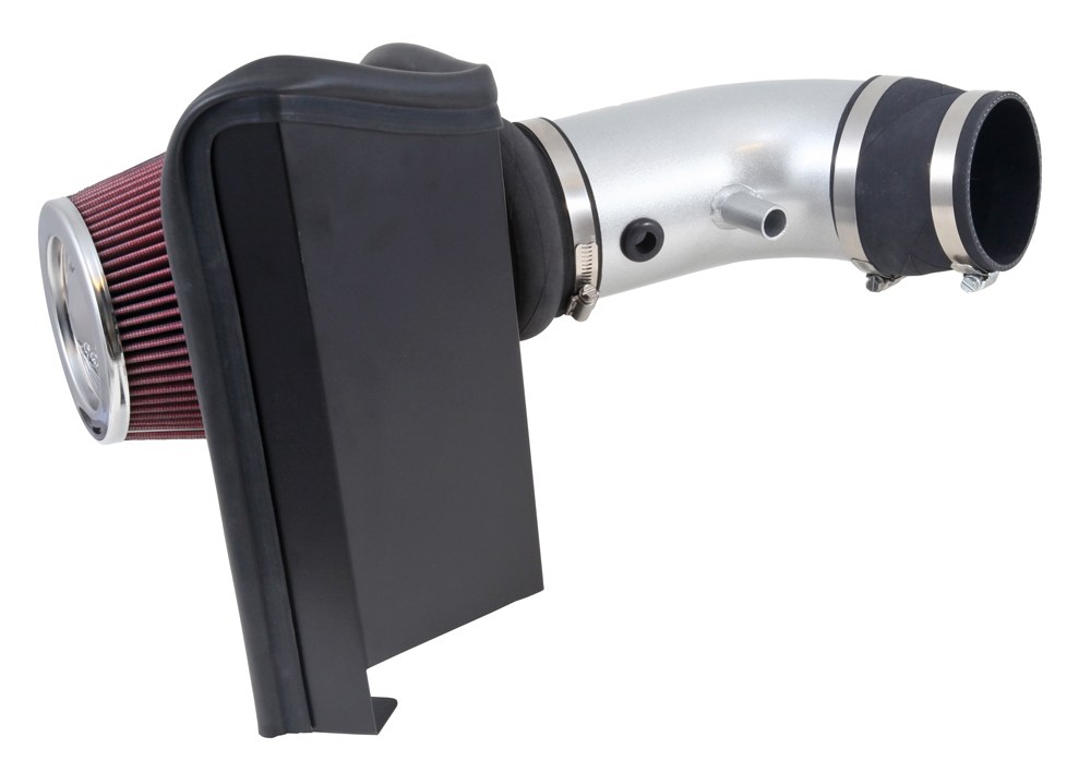 K&N Filters Cold Air Intake, 77 Series ™, Silver Aluminum Tube, Red Filter, With Heat Shield – 77-1567KS