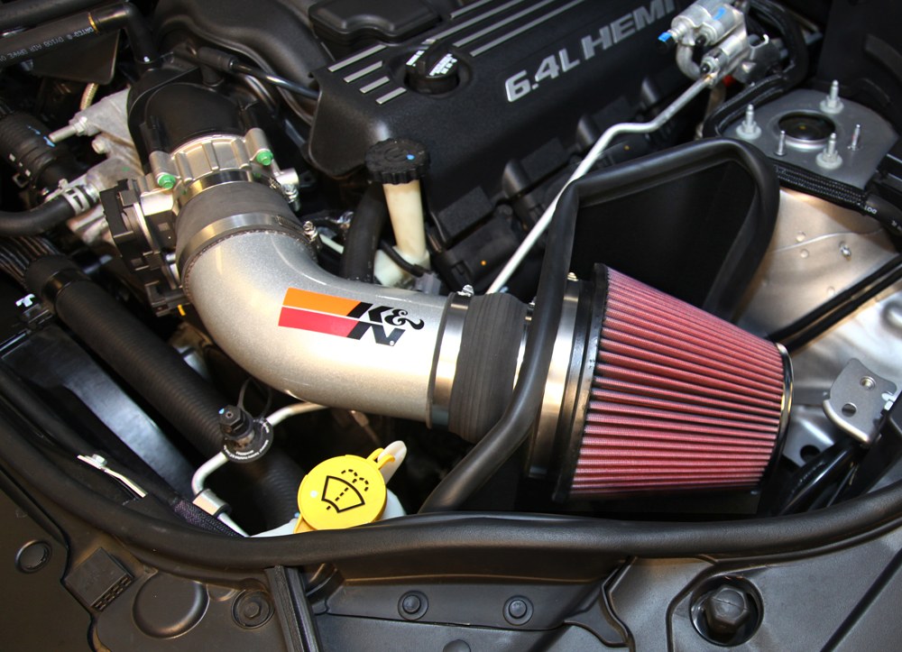 K&N Filters Cold Air Intake, 77 Series ™, Silver Aluminum Tube, Red Filter, With Heat Shield – 77-1567KS
