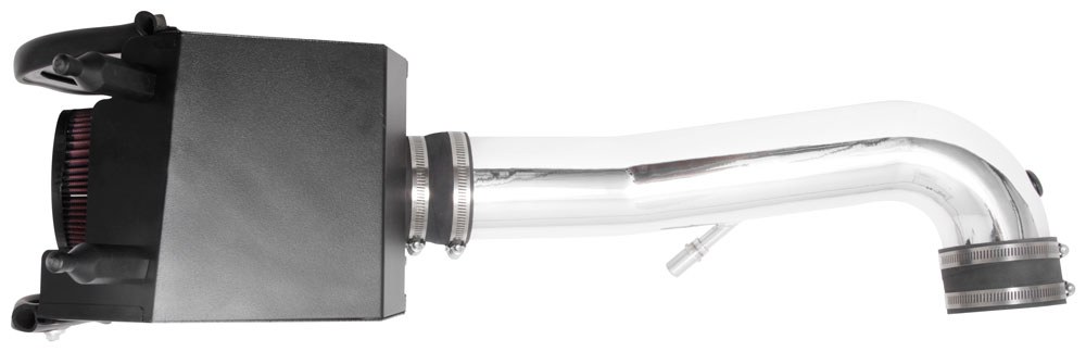 K&N Filters Cold Air Intake, 77 Series ™, Polished Aluminum Tube, Red Filter, With Heat Shield – 77-1576KP