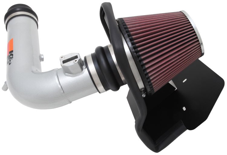 K&N Filters Cold Air Intake, 77 Series ™, Silver Aluminum Tube, Red Filter, With Heat Shield – 77-2575KS