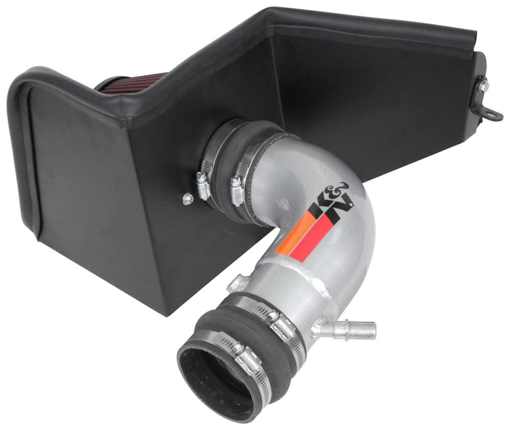 K&N Filters Cold Air Intake, 77 Series ™, Silver Aluminum Tube, Washable Red Filter, With Heat Shield – 77-2592KS