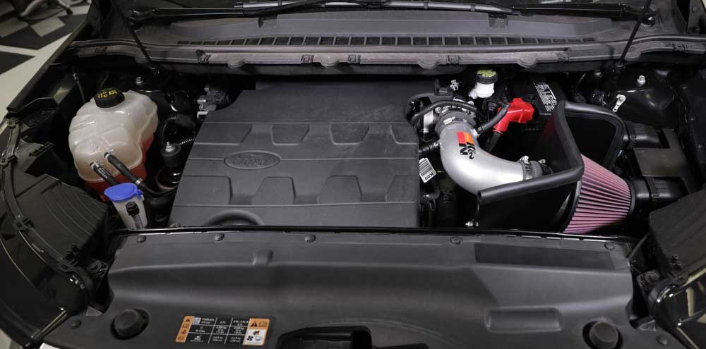 K&N Filters Cold Air Intake, 77 Series ™, Silver Aluminum Tube, Washable Red Filter, With Heat Shield – 77-2592KS