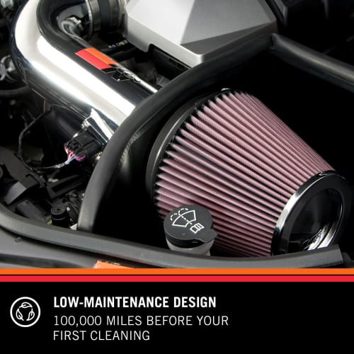 K&N Filters Cold Air Intake, 77 Series ™, Gunmetal Gray Aluminum Tube, Red Filter, With Heat Shield – 77-2616KC