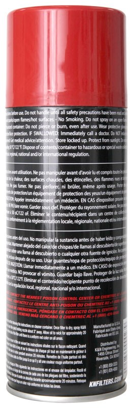K&N Filters Air Filter Oil, 12-1/4 Ounce, Aerosol Can, Single – 99-0516