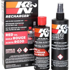 K&N Filters Air Filter Cleaner Kit, Recharger ®, 12 Ounce Bottle of Cleaner, Red – 99-5050
