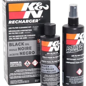 K&N Filters Air Filter Cleaner Kit, Recharger ®, 12 Ounce Bottle of Cleaner, Black – 99-5050BK