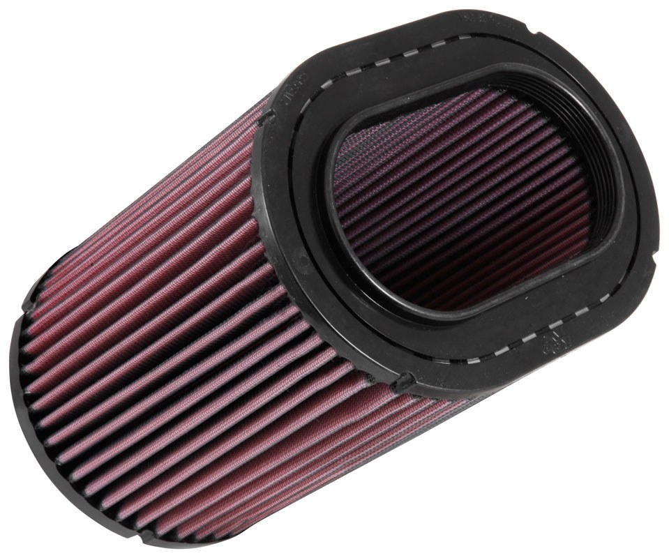 K&N Filters Air Filter, Washable, Red, Cotton Gauze, Oval, 8.938 Inch Height X 6-1/2 Inch Outside Diameter, Black Top – E-0644