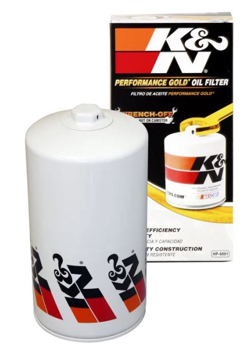 K&N Filters Oil Filter, Premium Wrench-Off, High Flow Premium Media, Canister Style – HP-6001