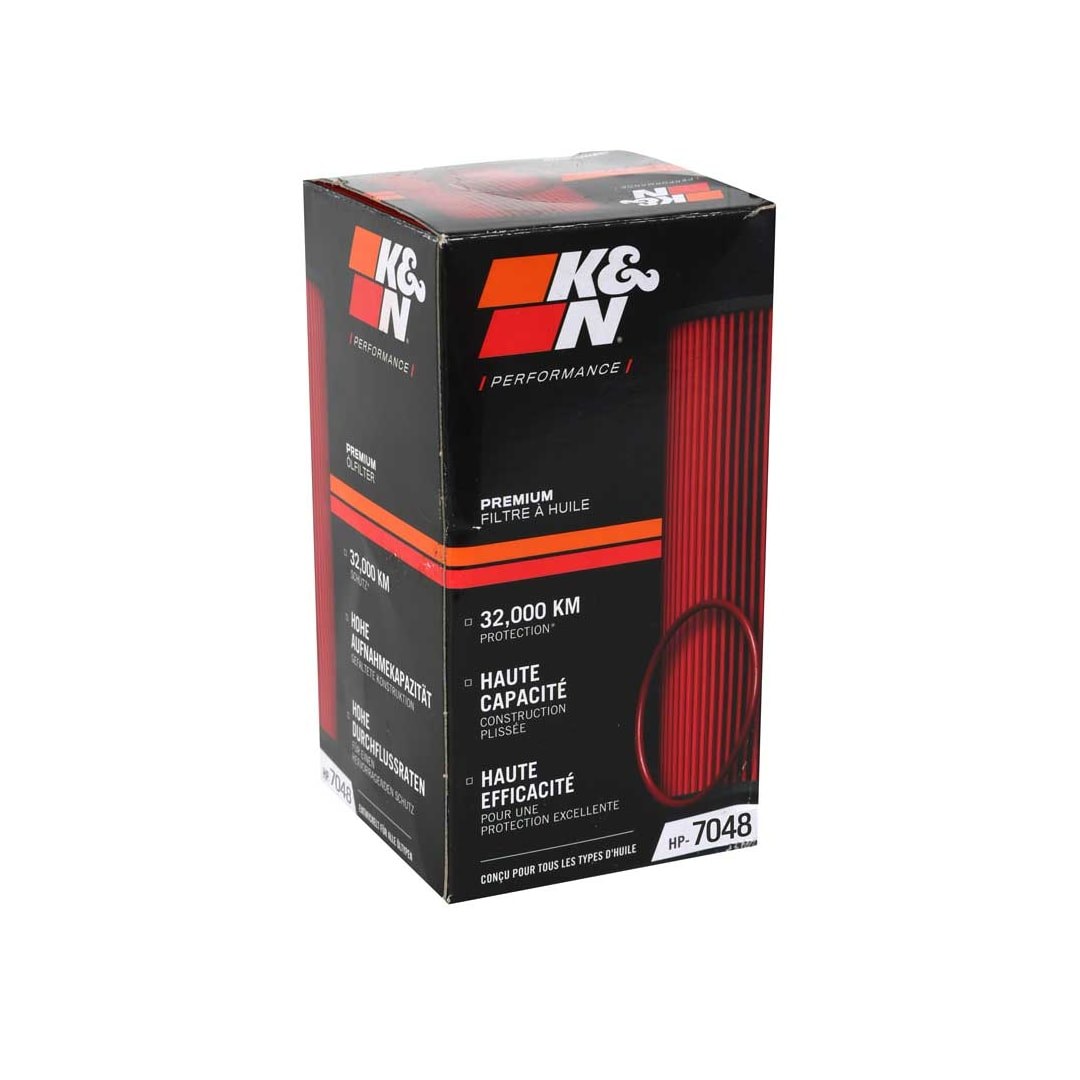 K&N Filters Oil Filter, High Flow Premium Media, Cartridge, Viton Rubber Gasket, 4.04 Inch Height X 2.56 Inch Outside Diameter – HP-7048