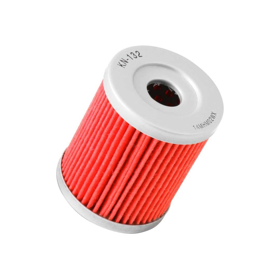 K&N Filters Oil Filter, Powersports, Cartridge Style, High Flow Premium Media, Without Anti Drain Back Valve, With Bypass Valve – KN-132