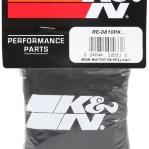 K&N Filters Air Filter Wrap, Precharger ®, Round Tapered, 6 Inch Base Diameter X 4-5/8 Inch Top Diameter X 9 Inch Height, Closed Top – RE-0810PK