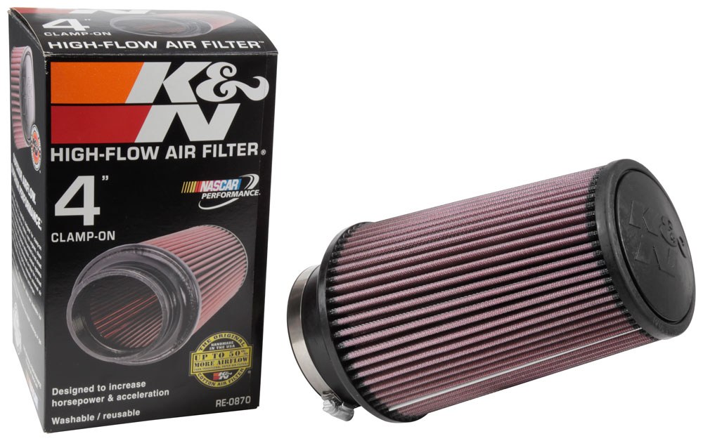 K&N Filters Air Filter, Washable, Red, Cotton Gauze, Round Tapered – RE-0870