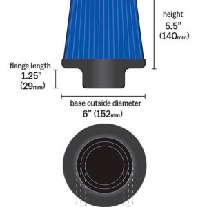 K&N Filters Air Filter, Blue, Cotton Gauze, Round Tapered – RG-1001BL