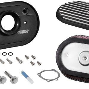 K&N Filters Air Cleaner Assembly, Street Metal, 4-1/4 Inch Overall Height, 2.39 Inch Air Filter Height, Black, Aluminum – RK-3953