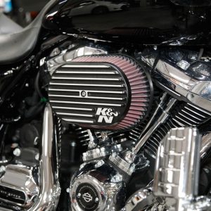 K&N Filters Air Cleaner Assembly, Street Metal, 4-1/4 Inch Overall Height, 2.39 Inch Air Filter Height, Black, Aluminum – RK-3953