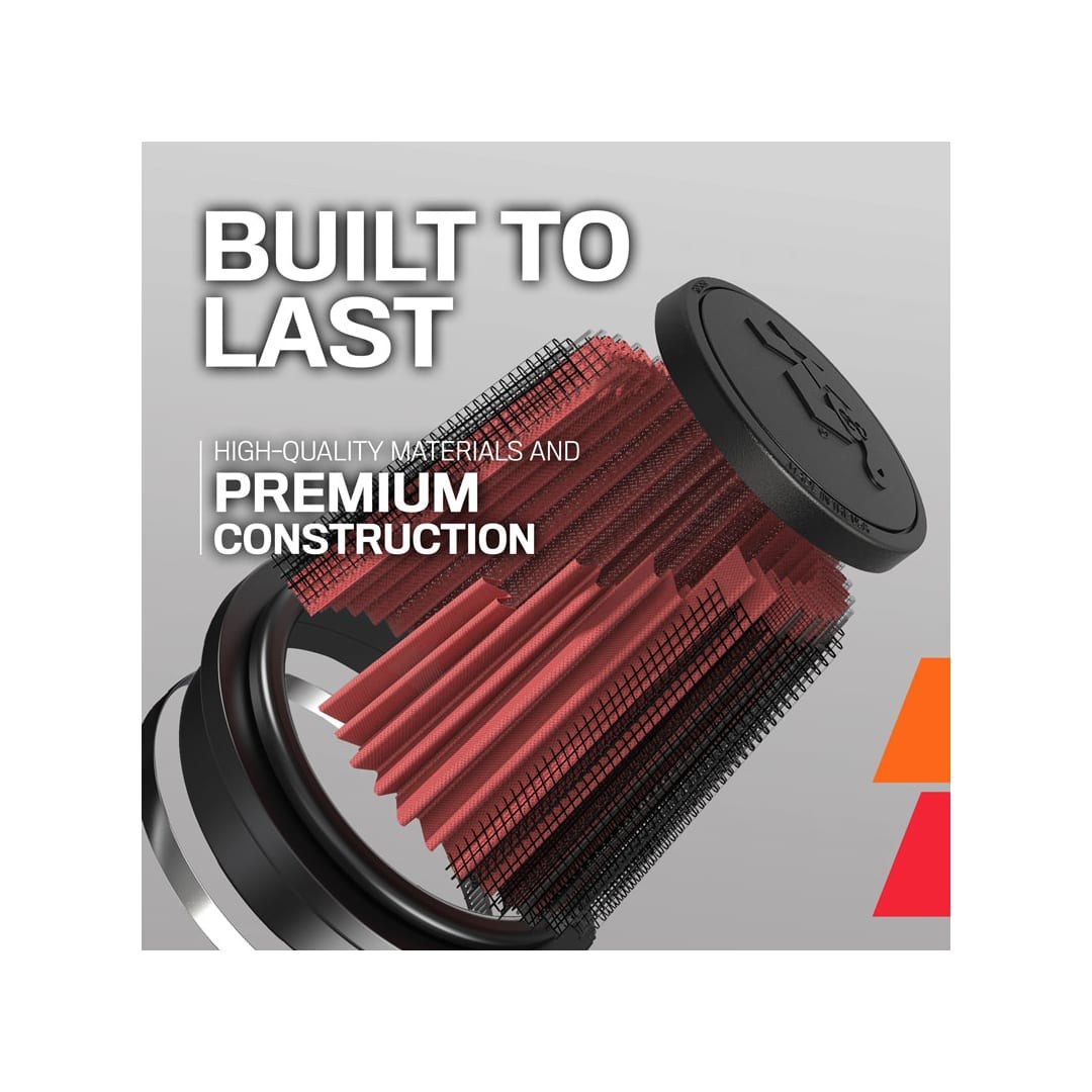 K&N Filters Air Filter, Washable, Red, Cotton Gauze, Round, 5-1/2 Inch Outside Diameter X 6 Inch Height – RU-1000