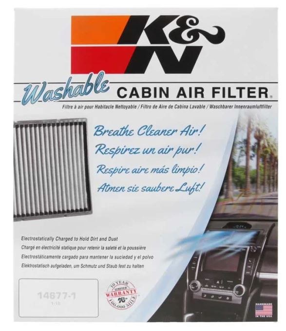 K&N Filters Cabin Air Filter, Washable, Non-Woven Synthetic – VF2001