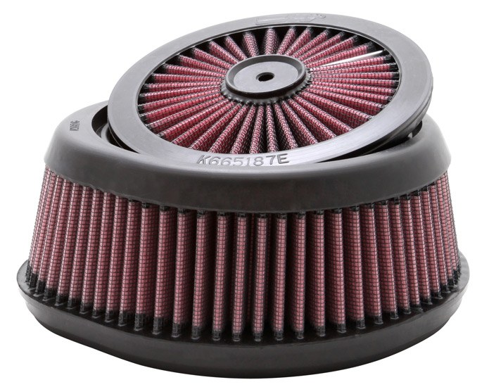 K&N Filters Air Filter, X-Stream ®, Washable, Red, Cotton Gauze, Unique/ Round, 3-1/8 Inch Height – YA-2506XD