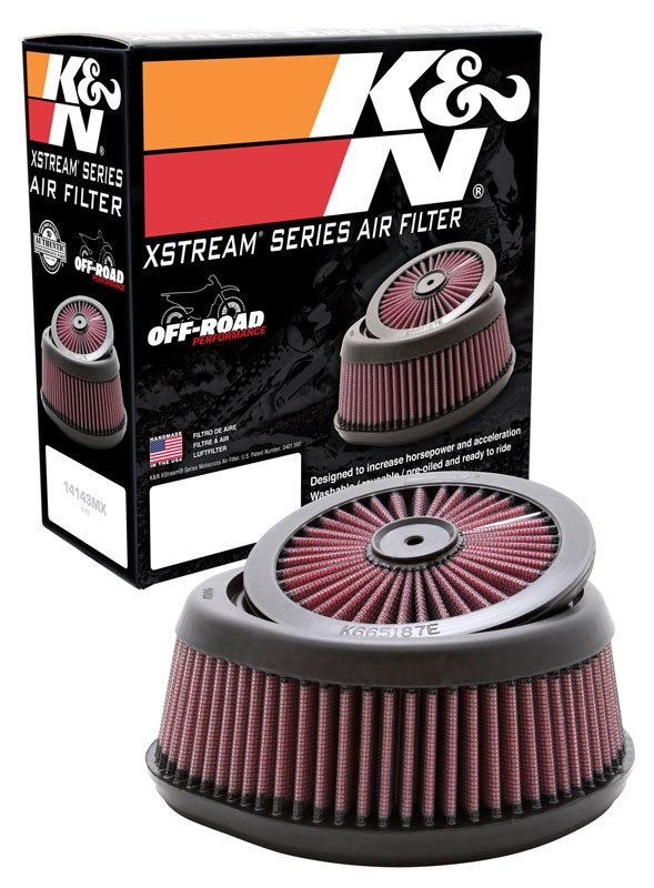 K&N Filters Air Filter, X-Stream ®, Washable, Red, Cotton Gauze, Unique/ Round, 3-1/8 Inch Height – YA-2506XD