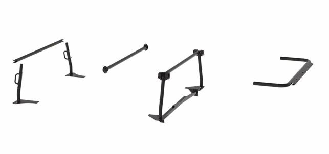 Holman Ladder Rack Component, Pro Rack, For Pro Series Ladder Rack, Legs and Bars Only, Powder Coated, Black, Steel, With Cap Rack – 12007