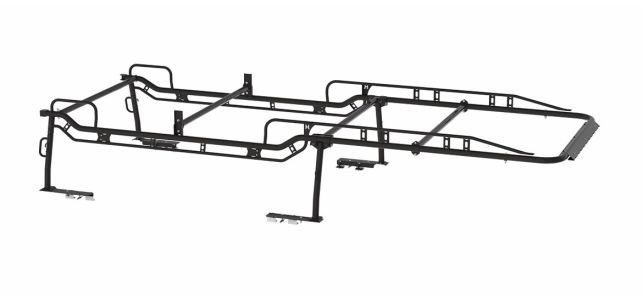 Holman Ladder Rack, Pro Rack, Bed Rail Mount, Multi-Fit, 22 Inch Height, Powder Coated, Black, Steel, Forklift Loadable – 2SSF8C