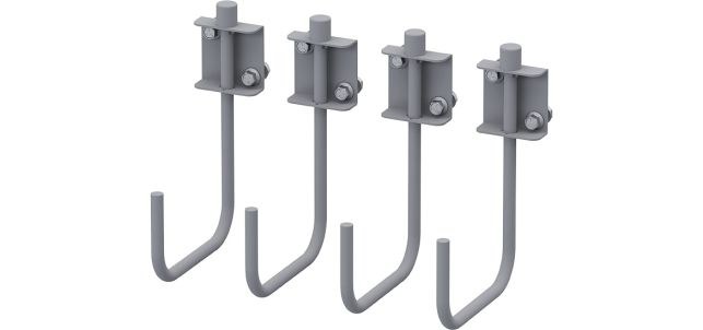 Holman Multi Purpose Hook, Shelf Mount, To Hang Ropes/ Electrical Cord/ Wire and Coiled Materials, Gray, Pack of 4 – 40053